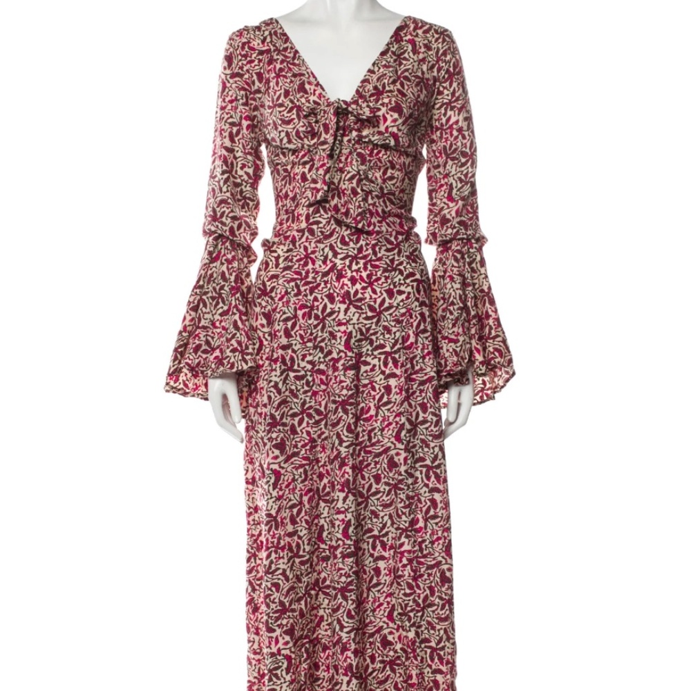 NWOT Natalie Martin Silk Bell Sleeve Dress